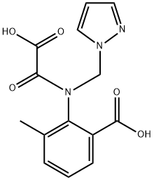 Benzoic acid, 2-[(carboxycarbonyl)(1H-pyrazol-1-ylmethyl)amino]-3-methyl- Struktur