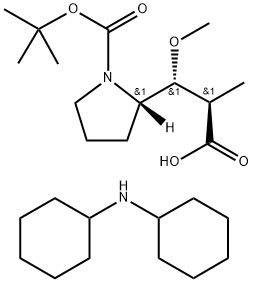 2-Pyrrolidinepropanoic acid, 1-[(1,1-dimethylethoxy)carbonyl]-β-methoxy-α-methyl-, (αR,βR,2S)-, compd. with N-cyclohexylcyclohexanamine (1:1) Struktur