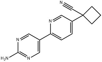 Cyclobutanecarbonitrile, 1-[6-(2-amino-5-pyrimidinyl)-3-pyridinyl]- Struktur