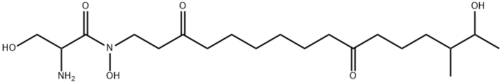 Propanamide, 2-amino-N,3-dihydroxy-N-(15-hydroxy-14-methyl-3,10-dioxohexadecyl)- (9CI) Struktur