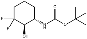 tert-butyl ((1S,2R)-3,3-difluoro-2-hydroxycyclohexyl)carbamate Struktur