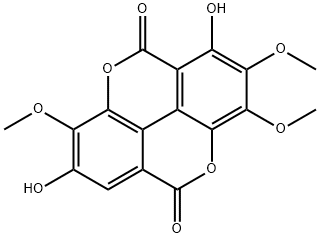 3,4,3'-Tri-O-methylflavellagic acid Struktur