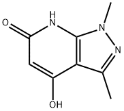 6H-Pyrazolo[3,4-b]pyridin-6-one, 1,7-dihydro-4-hydroxy-1,3-dimethyl- Struktur