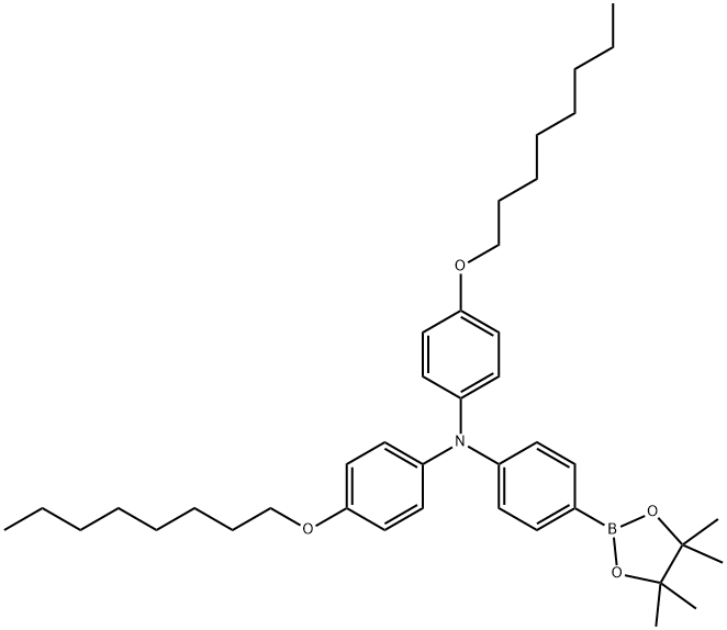 Benzenamine, N,?N-?bis[4-?(octyloxy)?phenyl]?-?4-?(4,?4,?5,?5-?tetramethyl-?1,?3,?2-?dioxaborolan-?2-?yl)? Struktur