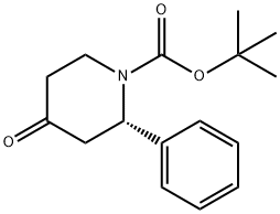 1-Piperidinecarboxylic acid, 4-oxo-2-phenyl-, 1,1-dimethylethyl ester, (2S)- Struktur