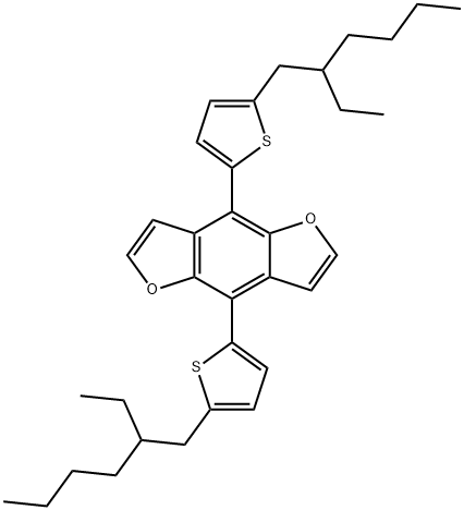 IN1532, 4,8-Bis(5-(2-ethylhexyl)thiophen-2-yl)benzo[1,2-b:4,5-b']difuran Struktur