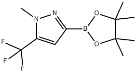 1-methyl-3-(4,4,5,5-tetramethyl-1,3,2-dioxaborolan-2-yl)-5-trifluoromethyl-1H-pyrazole Struktur