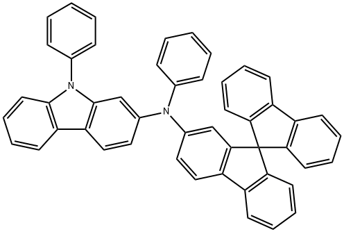 9H-Carbazol-2-amine, N,9-diphenyl-N-9,9'-spirobi[9H-fluoren]-2-yl- Struktur