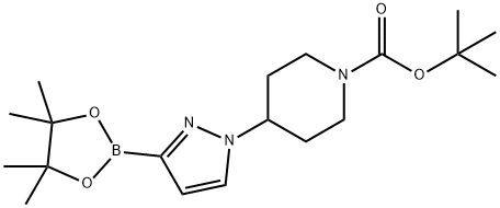 1,1-Dimethylethyl  4-[3-(4,4,5,5-Tetramethyl-1,3,2-dioxaborolan-2-yl)-1H-pyrazol-1-yl]-1-piperidinecarboxylate Struktur