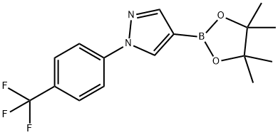 1H-Pyrazole, 4-(4,4,5,5-tetramethyl-1,3,2-dioxaborolan-2-yl)-1-[4-(trifluoromethyl)phenyl]- Struktur