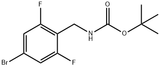 Carbamic acid, N-[(4-bromo-2,6-difluorophenyl)methyl]-, 1,1-dimethylethyl ester Struktur