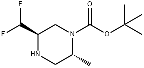 1-Piperazinecarboxylic acid, 5-(difluoromethyl)-2-methyl-, 1,1-dimethylethyl est… Struktur