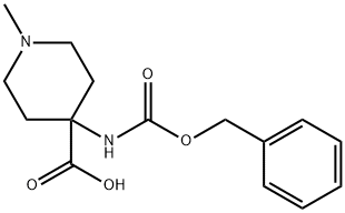 4-Piperidinecarboxylic acid, 1-methyl-4-[[(phenylmethoxy)carbonyl]amino]- Struktur