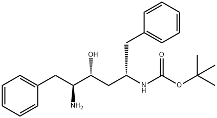 Carbamic acid, N-[(1S,3R,4S)-4-amino-3-hydroxy-5-phenyl-1-(phenylmethyl)pentyl]-, 1,1-dimethylethyl ester Struktur