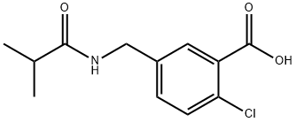 Benzoic acid, 2-chloro-5-[[(2-methyl-1-oxopropyl)amino]methyl]- Struktur