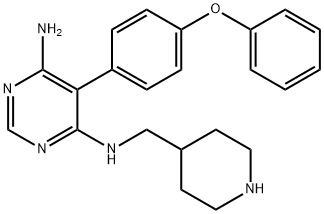 4,6-Pyrimidinediamine, 5-(4-phenoxyphenyl)-N4-(4-piperidinylmethyl)- Struktur