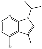 1H-Pyrrolo[2,3-b]pyridine, 4-bromo-3-iodo-1-(1-methylethyl)- Struktur