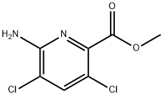 2-Pyridinecarboxylic acid, 6-amino-3,5-dichloro-, methyl ester 結構式