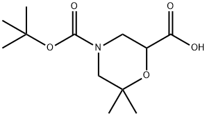 2,4-Morpholinedicarboxylic acid, 6,6-dimethyl-, 4-(1,1-dimethylethyl) ester Struktur