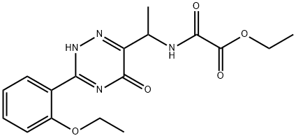 Acetic acid, 2-[[1-[3-(2-ethoxyphenyl)-2,5-dihydro-5-oxo-1,2,4-triazin-6-yl]ethyl]amino]-2-oxo-, ethyl ester