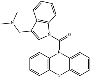 Methanone, [3-[(dimethylamino)methyl]-1H-indol-1-yl]-10H-phenothiazin-10-yl- Struktur