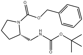 1-Pyrrolidinecarboxylic acid, 2-[[[(1,1-dimethylethoxy)carbonyl]amino]methyl]-, phenylmethyl ester, (S)- (9CI) Structure