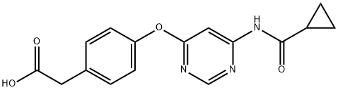 2-(4-(6-(cyclopropanecarboxaMido)pyriMidin-4-yloxy)phenyl)acetic acid Struktur