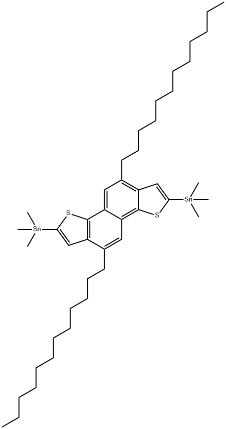 (5,10-Didodecylnaphtho[1,2-b:5,6-b']dithiophene-2,7-diyl)bis(trimethylstannane) Struktur