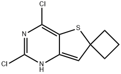 Spiro[cyclobutane-1,6'(7'H)-thieno[3,2-d]pyrimidine], 2',4'-dichloro- Struktur