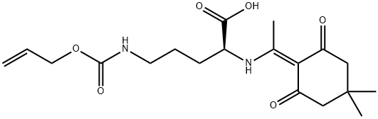 L-Ornithine, N2-[1-(4,4-dimethyl-2,6-dioxocyclohexylidene)ethyl]-N5-[(2-propen-1-yloxy)carbonyl]- Struktur