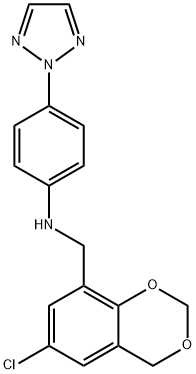 4H-1,3-Benzodioxin-8-methanamine, 6-chloro-N-[4-(2H-1,2,3-triazol-2-yl)phenyl]- Struktur