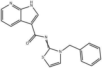 1H-Pyrrolo[2,3-b]pyridine-3-carboxamide, N-[3-(phenylmethyl)-2(3H)-thiazolylidene]- Struktur