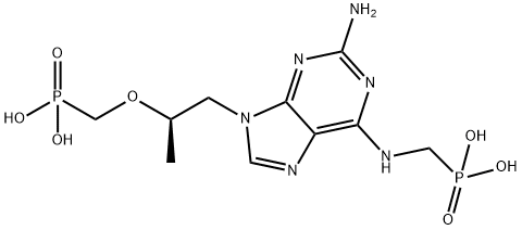 Phosphonic acid, P-[[[2-amino-9-[(2R)-2-(phosphonomethoxy)propyl]-9H-purin-6-yl]amino]methyl]- Struktur