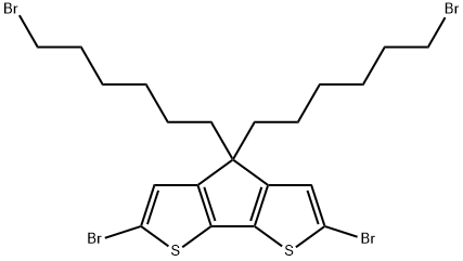 2,6-Dibromo-4,4-bis(6-bromohexyl)-4H-cyclopenta[2,1-
b:3,4-b’]dithiophene, 1426829-76-6, 結(jié)構(gòu)式