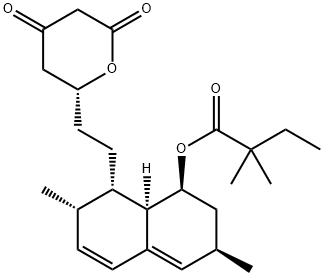 (1S,3R,7S,8S,8aR)-1,2,3,7,8,8a-Hexahydro-3,7-dimethyl-8-[2-[(2R)-tetrahydro-4,6-dioxo-2H-pyran-2-yl]ethyl]-1-naphthalenyl 2,2-Dimethylbutanoate Struktur