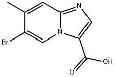 Imidazo[1,2-a]pyridine-3-carboxylic acid, 6-bromo-7-methyl- Struktur