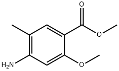 Benzoic acid, 4-amino-2-methoxy-5-methyl-, methyl ester Struktur