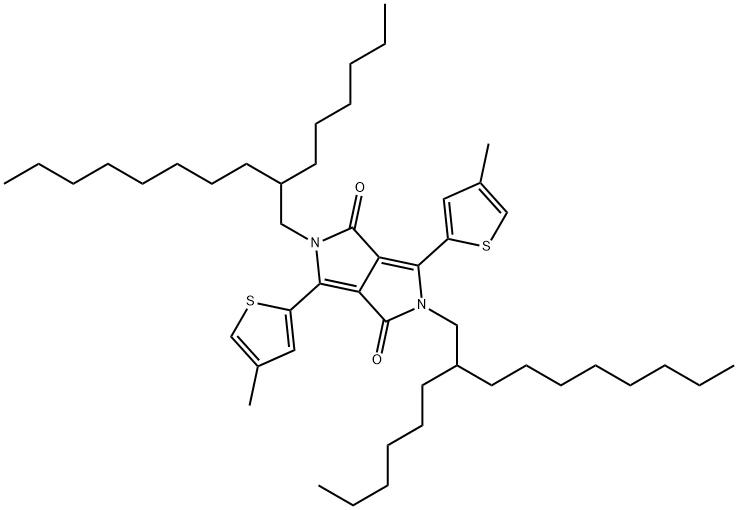 2,5-Bis(2-hexyldecyl)-3,6-bis(4-methylthiophen-2-yl)pyrrolo[3,4-c]pyrrole-1,4(2H,5H)-dione Struktur