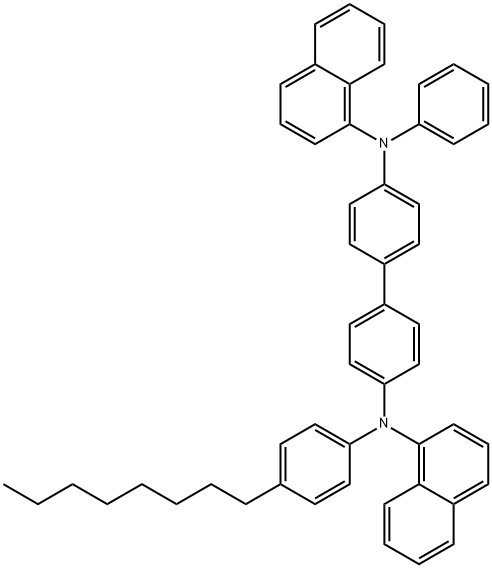 N4,N4' -Di(naphthalen-1-yl)-N4 -(4-octylphenyl)-N4' -henylbiphenyl-4,4'-diamine Struktur