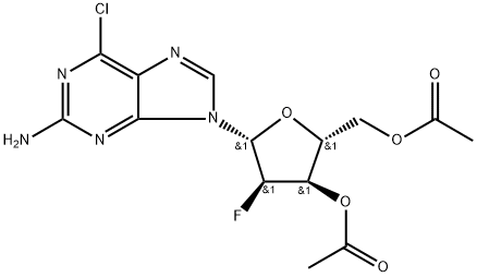 3',5'-O-Diacetyl-6-chloro-2'-deoxy-2'-fluoroguanosine Struktur