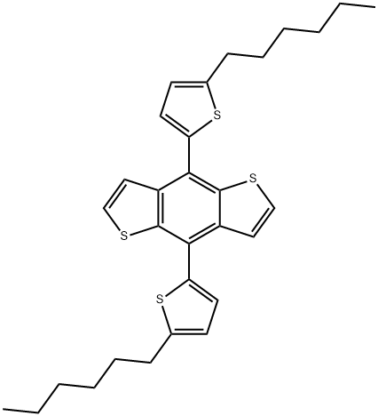 IN1763, 4,8-Bis(5-hexylthiophen-2-yl)benzo[1,2-b:4,5-b']dithiophene Struktur