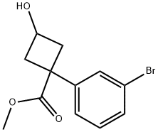 methyl 1-(3-bromophenyl)-3-hydroxycyclobutane-1-carboxylate Struktur