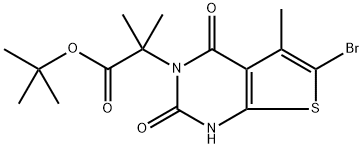 2-(6-溴-5-甲基-2,4-二氧代-1,4-二氫噻吩并[2,3-D]嘧啶-3(2H)-基)-2-甲基丙酸叔丁酯, 1434643-33-0, 結(jié)構(gòu)式