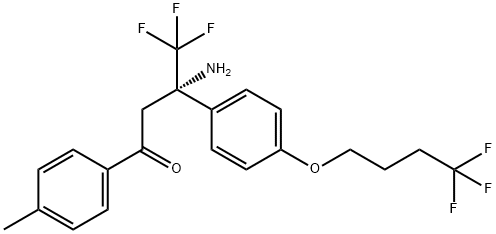 1-Butanone, 3-amino-4,4,4-trifluoro-1-(4-methylphenyl)-3-[4-(4,4,4-trifluorobutoxy)phenyl]-, (3S)- Struktur