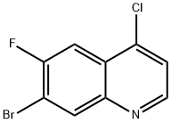 Quinoline, 7-bromo-4-chloro-6-fluoro- Struktur