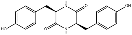 2,5-Piperazinedione, 3,6-bis[(4-hydroxyphenyl)methyl]-, (3R,6R)- Struktur