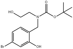 Carbamic acid, N-[(4-bromo-2-hydroxyphenyl)methyl]-N-(2-hydroxyethyl)-, 1,1-dimethylethyl ester Struktur