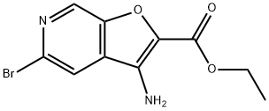 Furo[2,3-c]pyridine-2-carboxylic acid, 3-amino-5-bromo-, ethyl ester Struktur