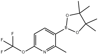 2-methyl-3-(tetramethyl-1,3,2-dioxaborolan-2-yl)-6-(trifluoromethoxy)pyridine Struktur