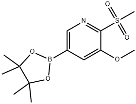 Pyridine, 3-methoxy-2-(methylsulfonyl)-5-(4,4,5,5-tetramethyl-1,3,2-dioxaborolan-2-yl)- Struktur